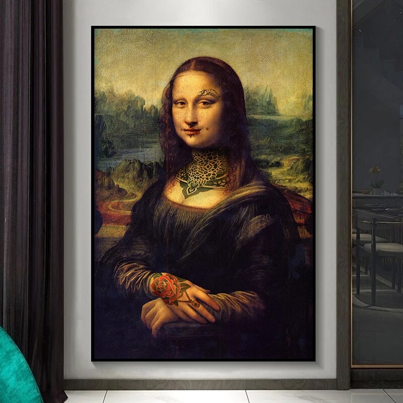 Inked Mona Lisa Canvas Art